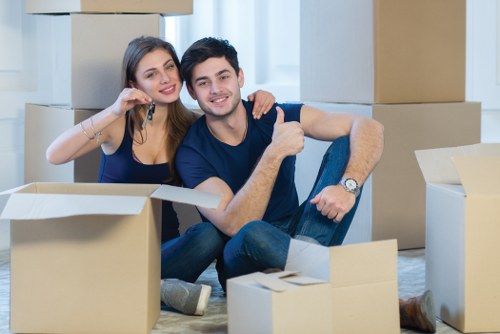 House removalists preparing a moving van for a Peckham relocation