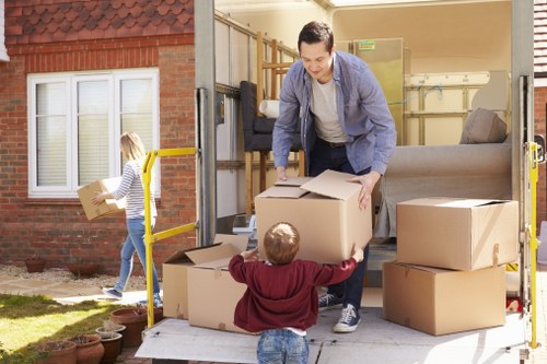 Professional removals team working in Peckham street