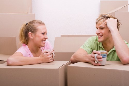 Packing boxes and furniture for a Peckham house move