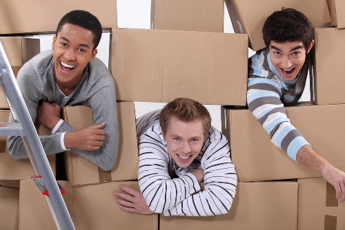 Packed boxes and furniture ready for a fast Peckham move