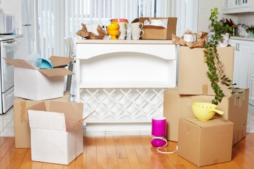 Organised office setup after removals in Peckham