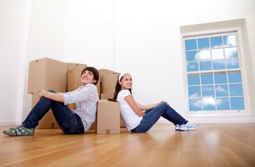 Local moving van helping with furniture transport in Peckham