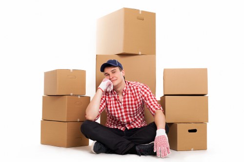 Careful packing materials and labeled boxes for moving homes in Peckham